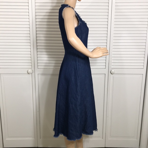 NWT Sisley Lightweight Denim Chambray Dress Size 4 - Picture 5 of 15